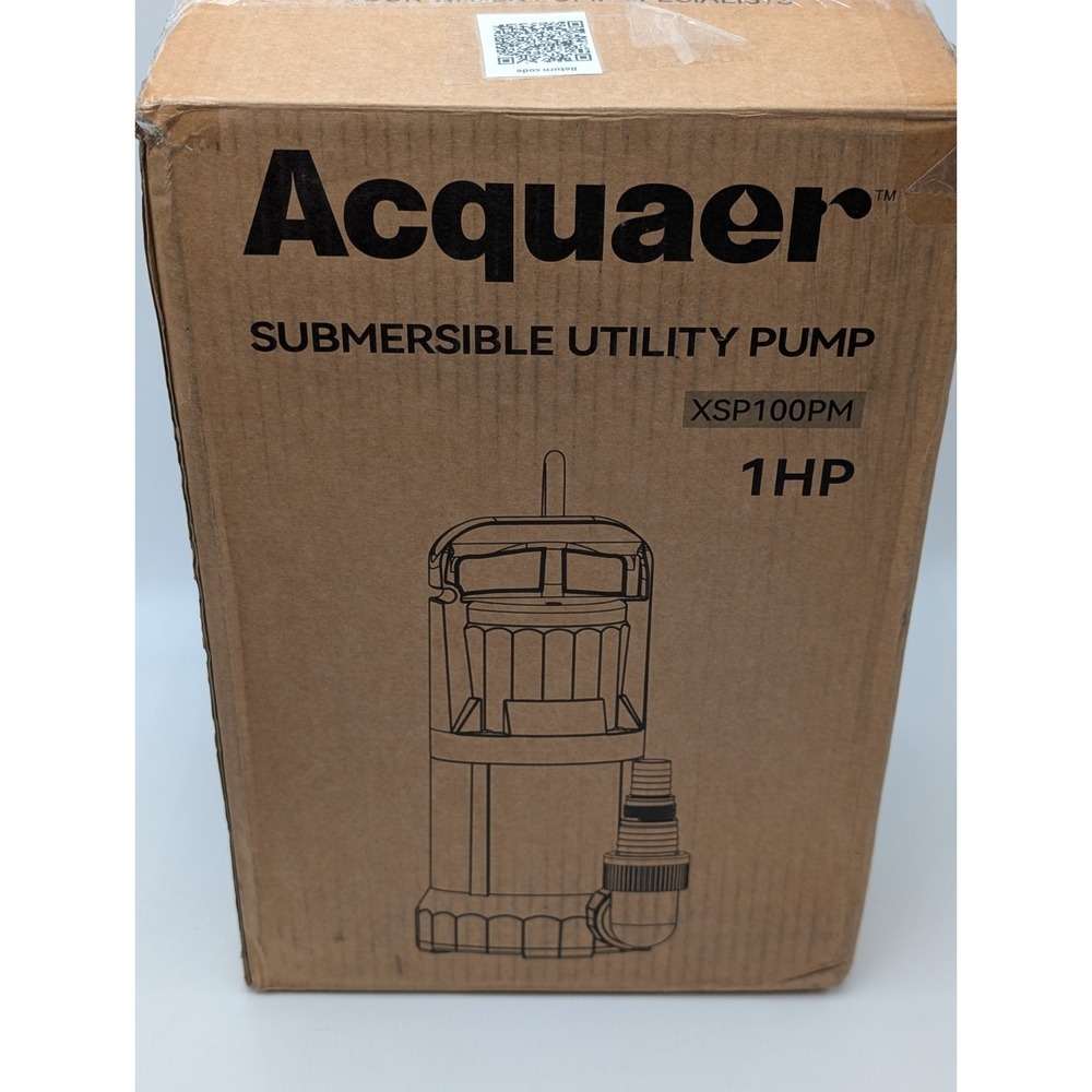 Acquaer 1HP Sump Pump 4345GPH Submersible Water Pump, Manual Utility Pump, Wa...